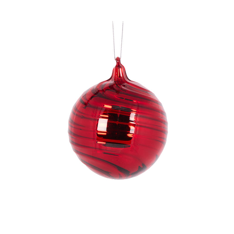 Red Pearlescent Swirl Bauble
