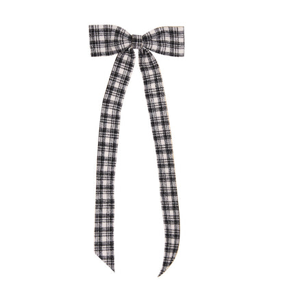 Black Plaid Long Bow