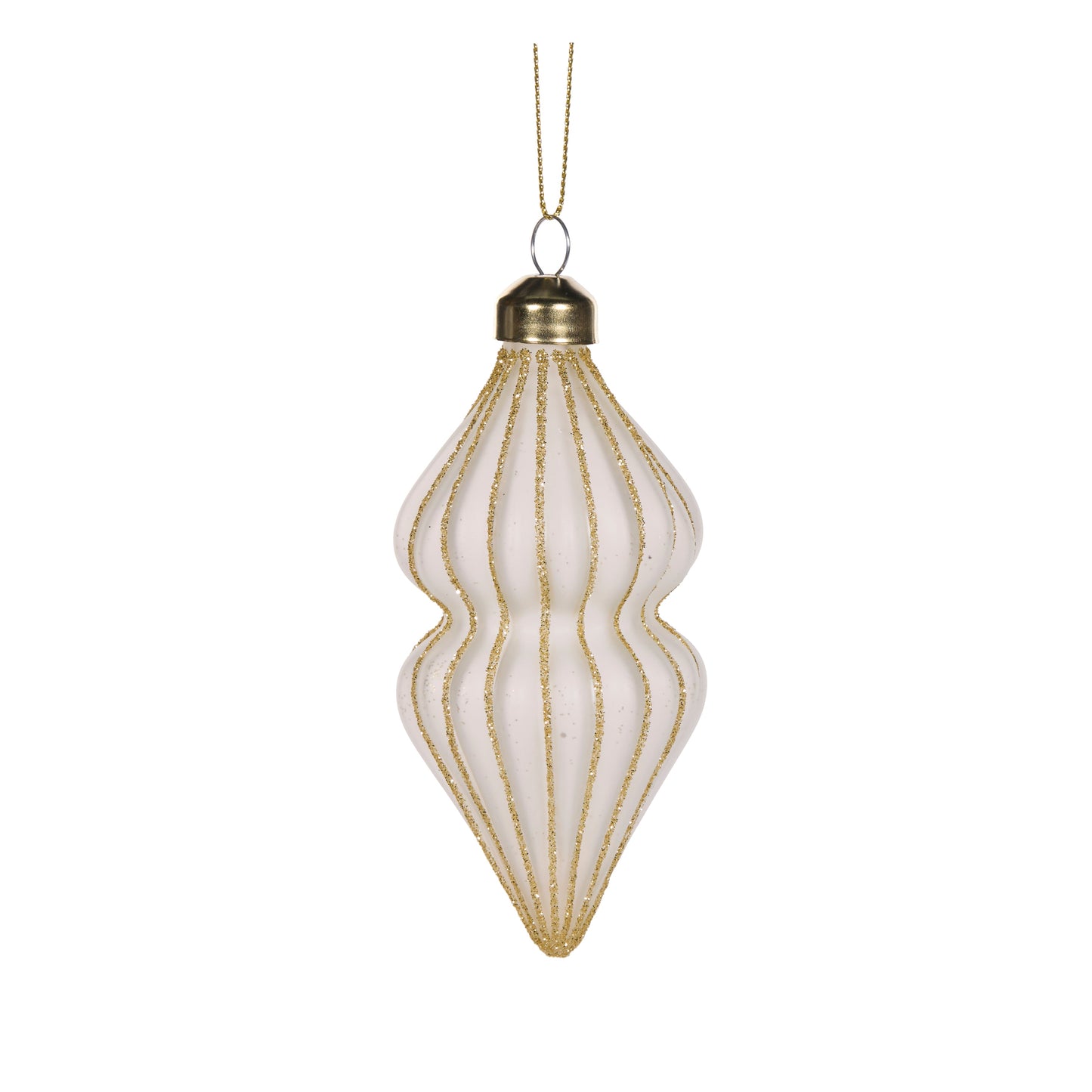 Frosted Elliptical Drop Bauble