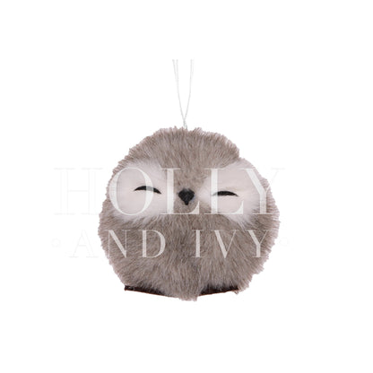 GREY SITTING SLEEPING OWL