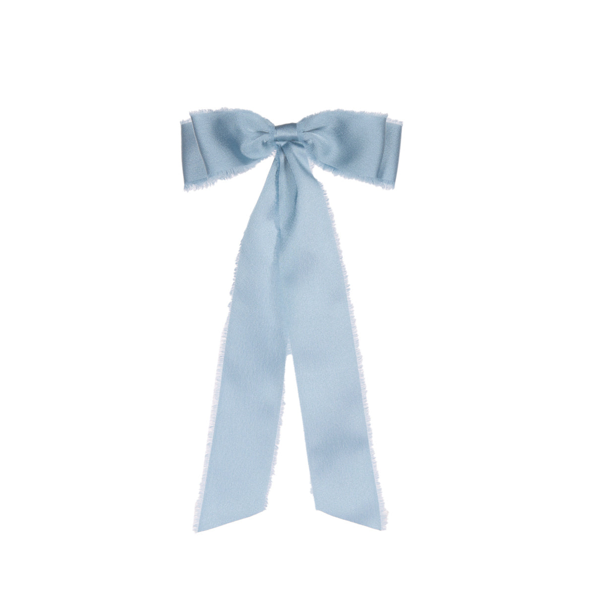 6 PK BLUE RAW SATIN BOWS