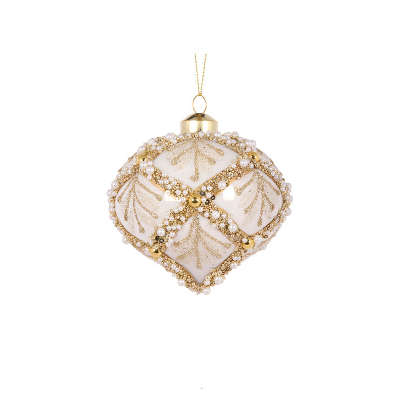 Ivory Pearl Leaf Onion Bauble