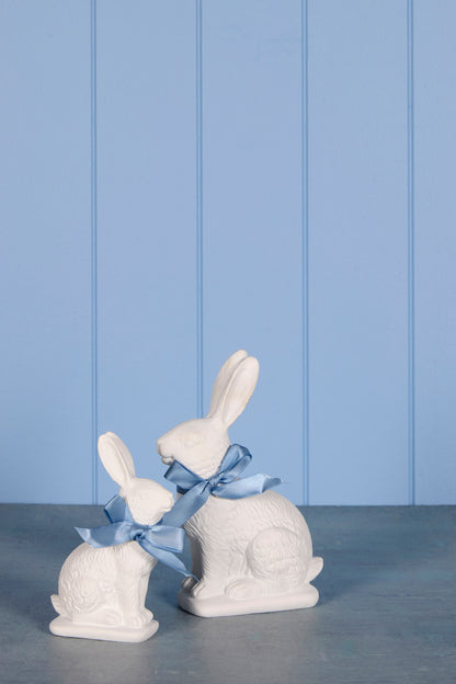 LARGE BLUE RIBBONED RABBIT