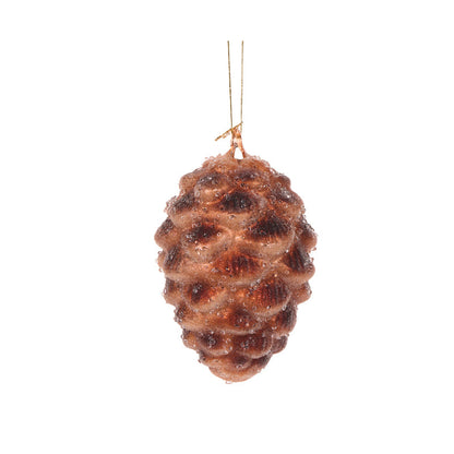 Frosted Light Brown Pinecone Bauble