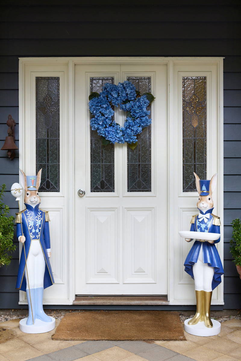 BLUE REGAL RABBIT NUTCRACKER WITH TRAY