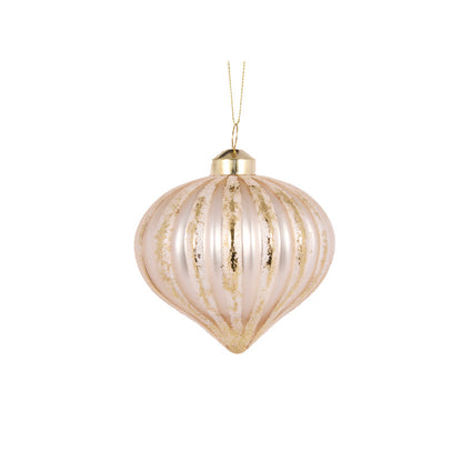 Brushed Gold Ribbed Onion Bauble