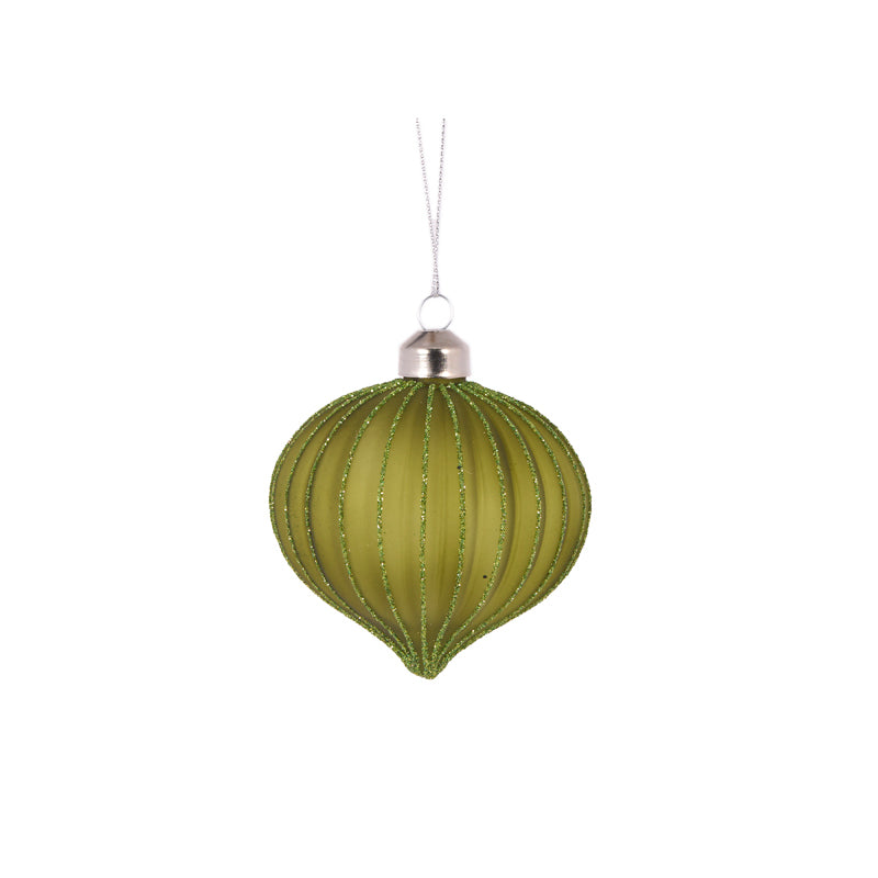 Green Frosted Rib Onion Bauble