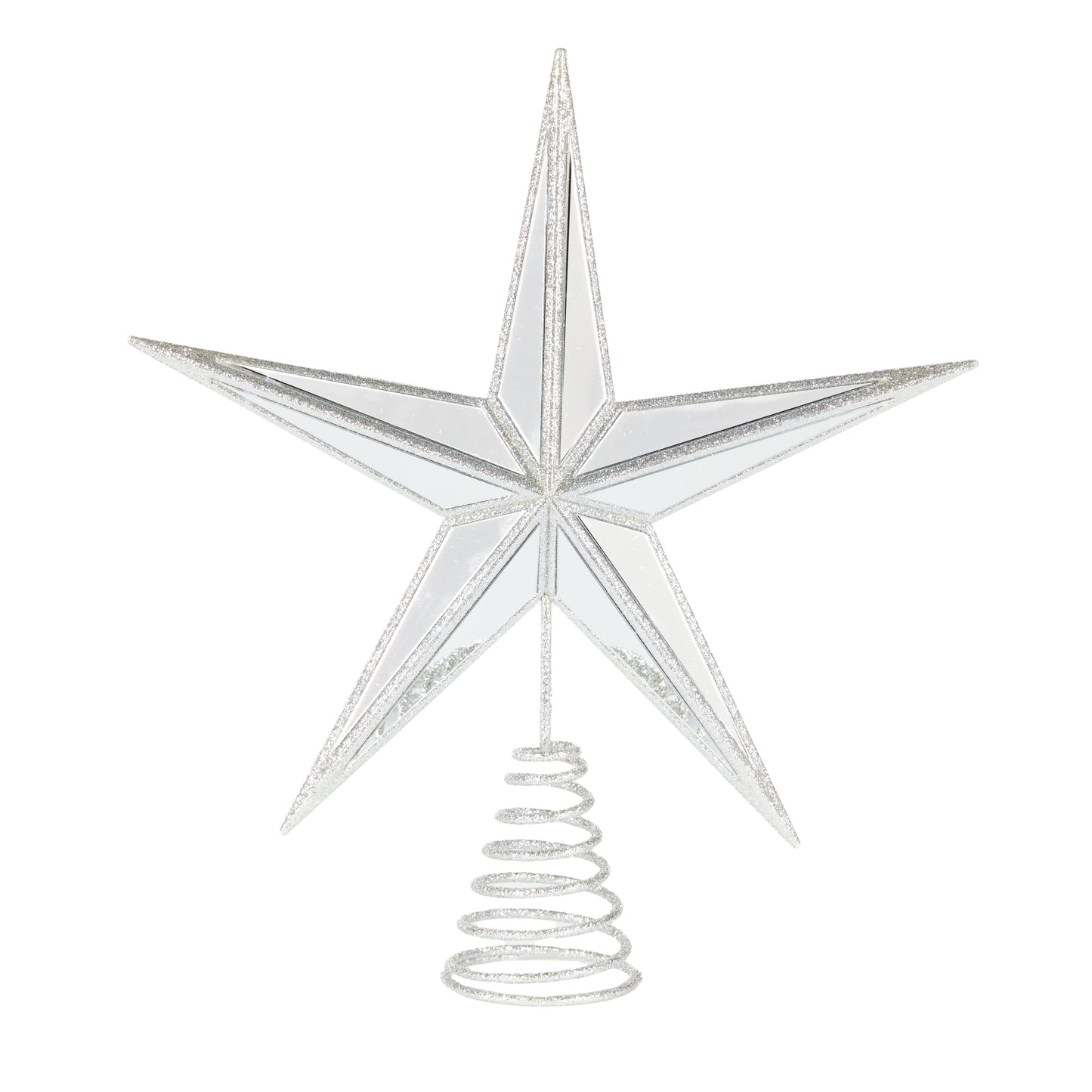 5 - point Mirrored Tree Topper Star Silver