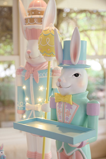 PASTEL RABBIT NUTCRACKER W/ TRAY