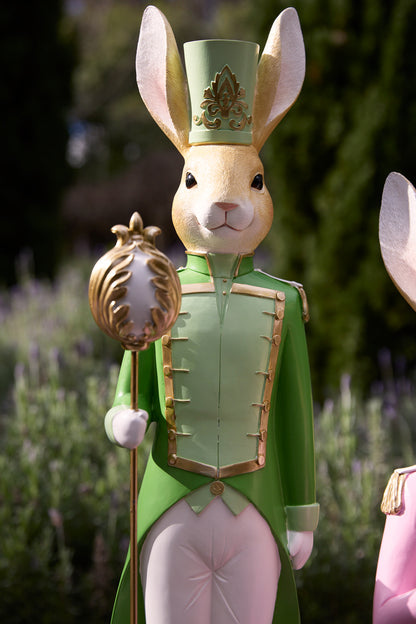 REGAL RABBIT NUTCRACKER WITH EGG STAFF