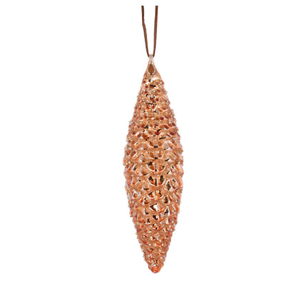 Copper Embossed Drop Bauble