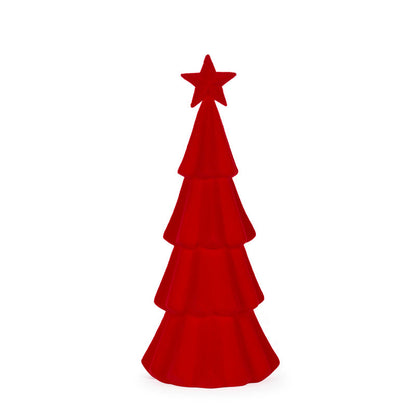 40cm Red Flocked Tree