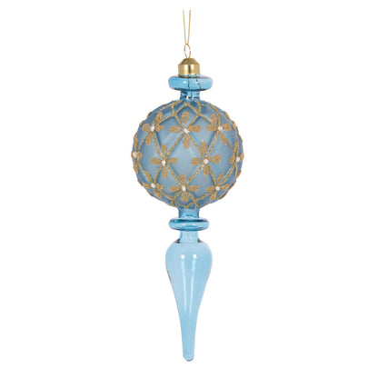 Translucent Blue Floret Finial