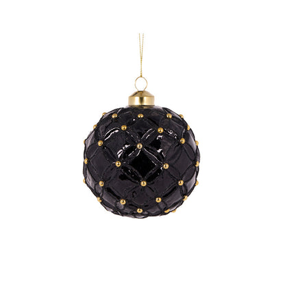 Black Quilted Pearl Bauble