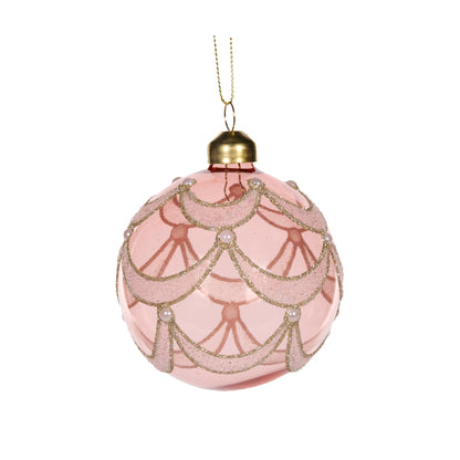 Transparent Pink Scallop Bauble
