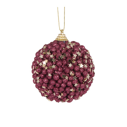 MINI BURGUNDY STARS BAUBLE