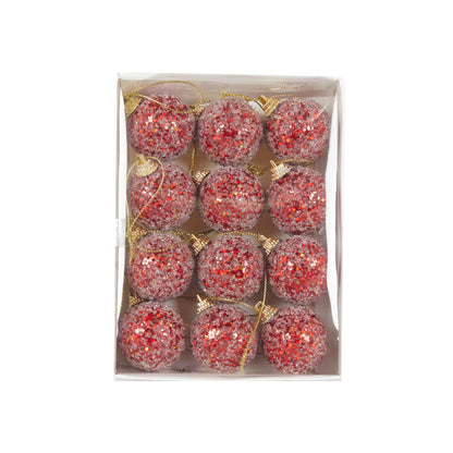 Mini Red Sugar Baubles 12pk