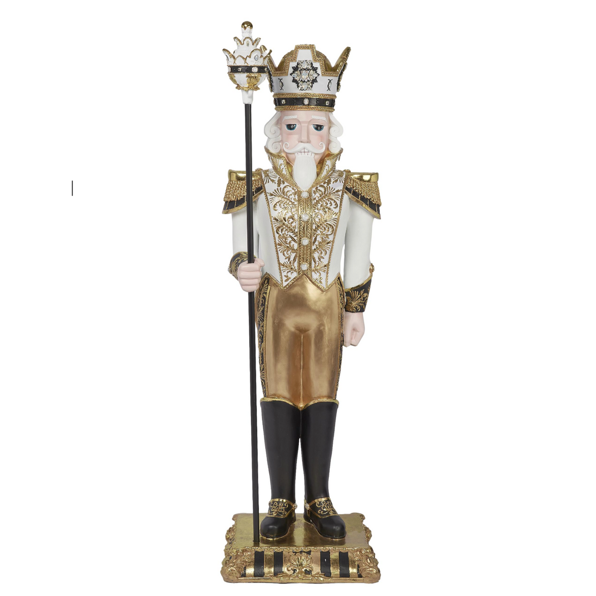 180cm Elaborate Black And Gold Soldier On Base