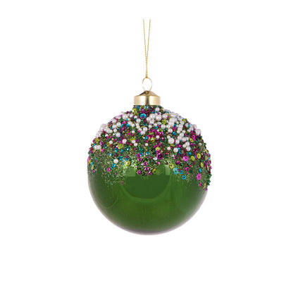 Green Confetti Topped Bauble
