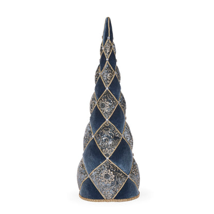 78cm Blue Quilted Damask Tree