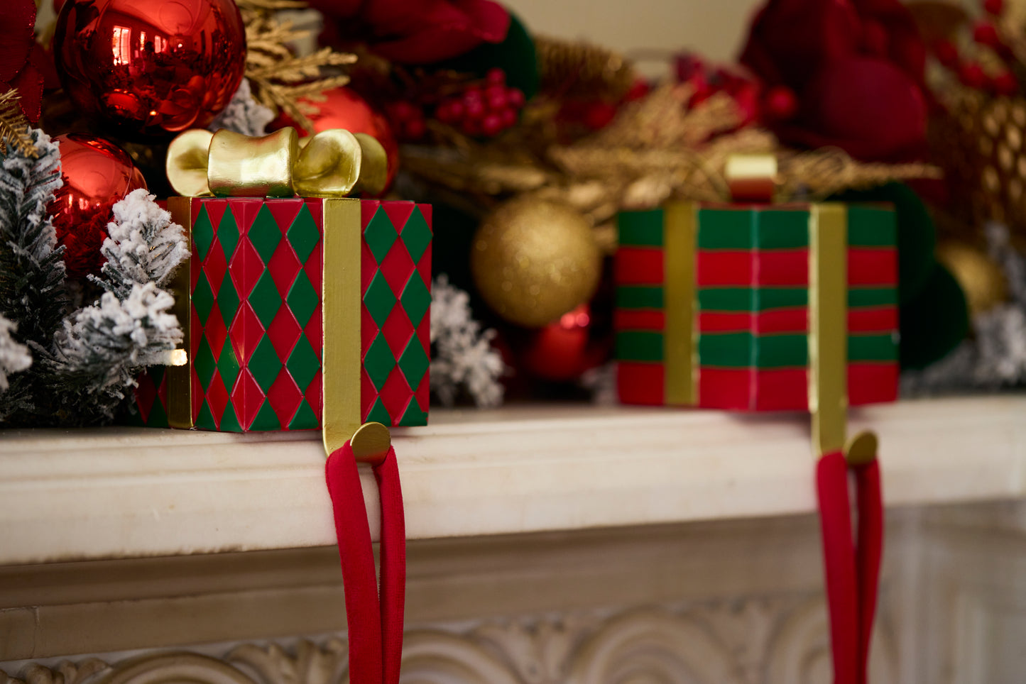 Traditional Stripe Gift Box Stocking Holder