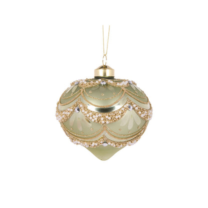Mint Embellished Scallop Onion Bauble