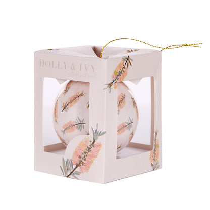 7.5cm Artist Bauble - Pink Bottlebrush