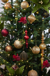 Gold Ribbed Round Bauble