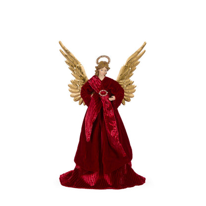 Elegant Burgundy Angel Tree Topper