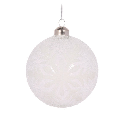 Clear Frosted Snowflake Bauble