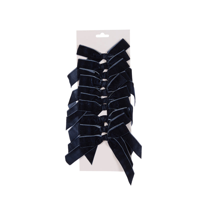 Set/10 5cm Navy Velvet Bows