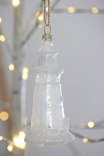 Glass Lighthouse Ornament