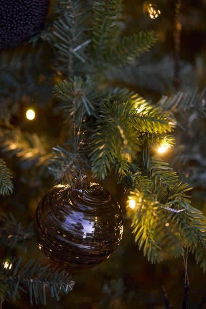 Transparent Black Swirl Bauble