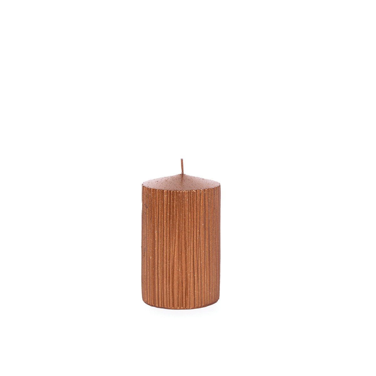 10.5cm Copper Ribbed Pillar Candle