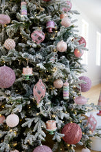 Load image into Gallery viewer, Pink Glitter Ribbed Bauble
