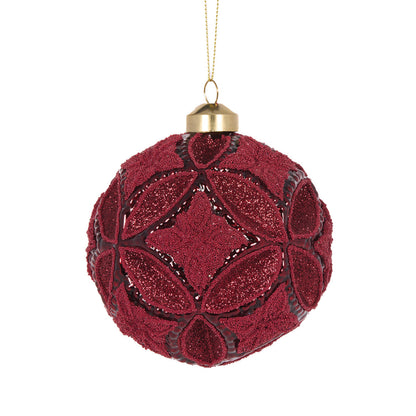 Vintage Burgundy Diamond Cut Bauble