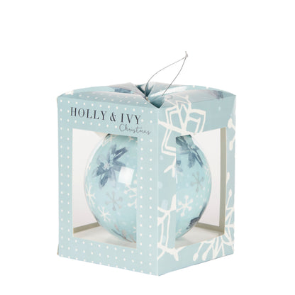 12cm Artist Bauble - Shimmering Snowflakes