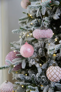 Pink Glitter Quilted Bauble