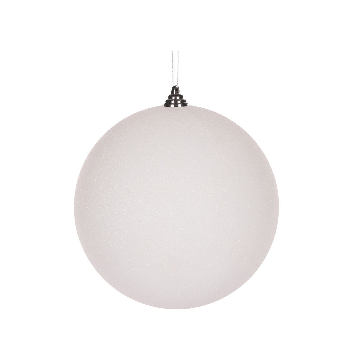 20cm White Glitter Bauble