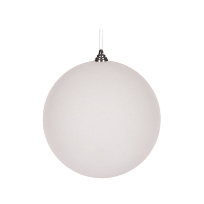 20cm White Glitter Bauble