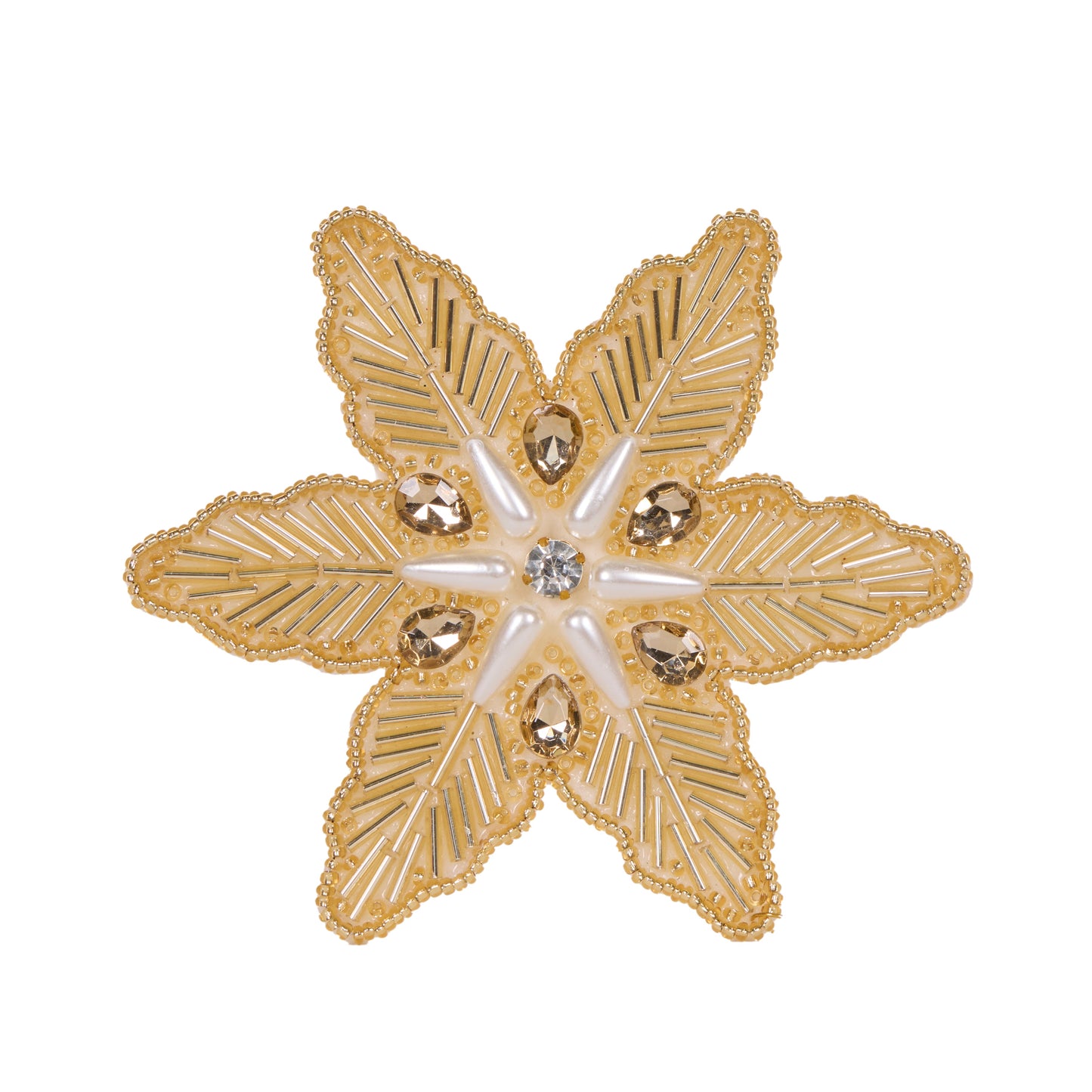 Gold Embellished Jewel Snowflake Hanging