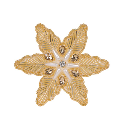 Gold Embellished Jewel Snowflake Hanging