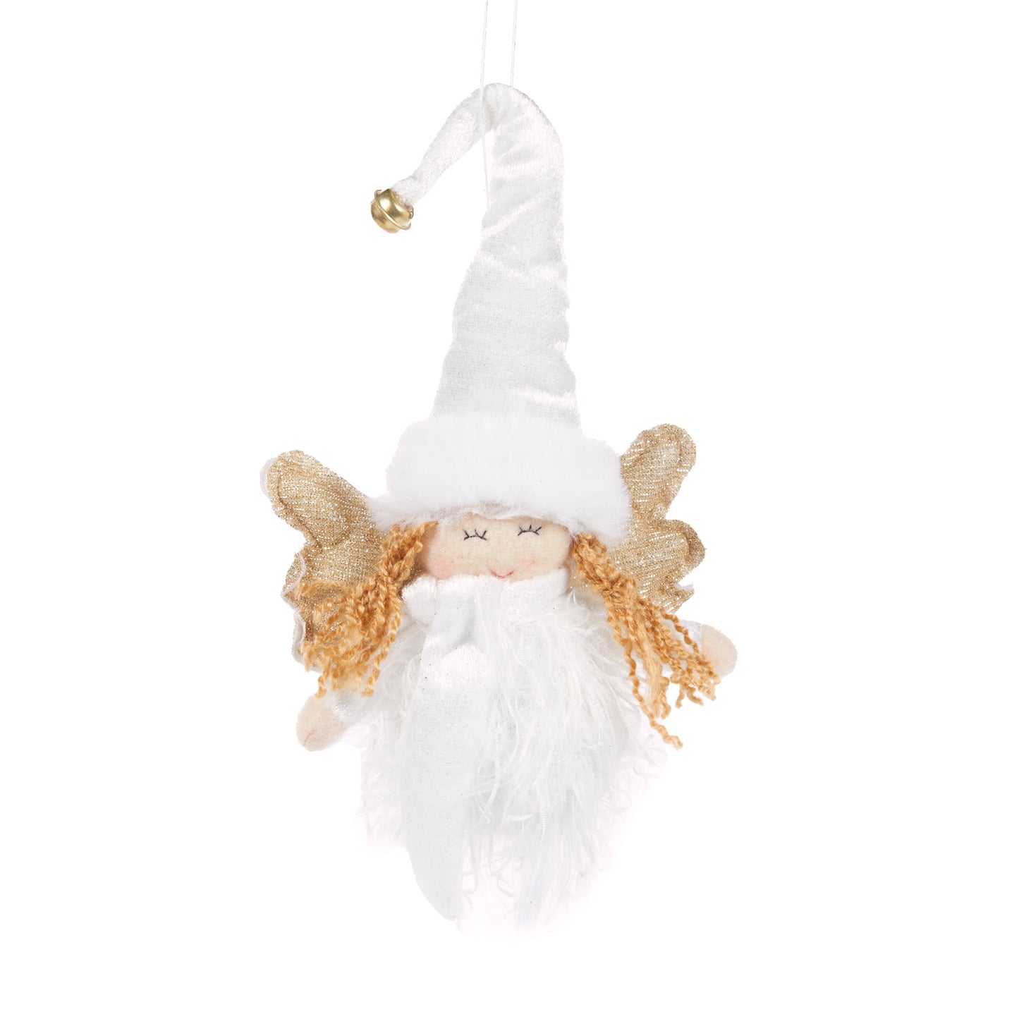 Hanging Fabric Angels White Hat