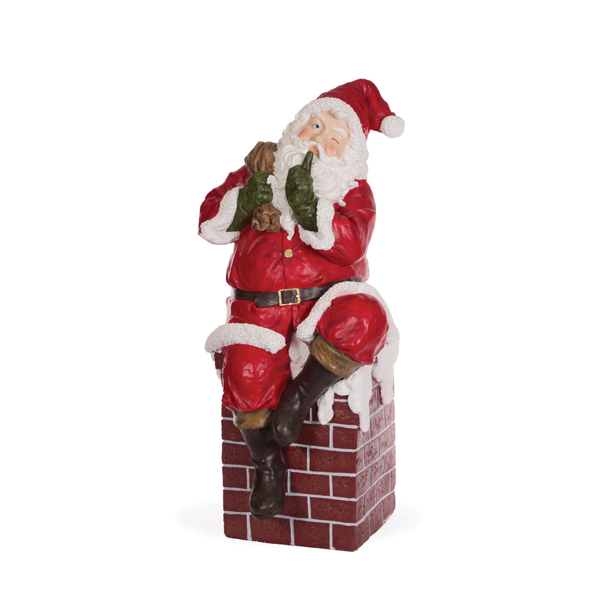 98cm Traditional Santa On Chimney