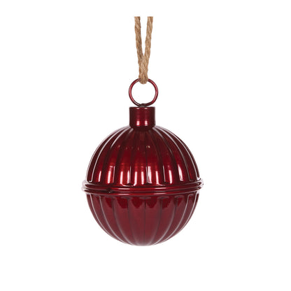 12 CM RIBBED BURGUNDY BELL