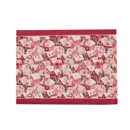 SUGAR PLUM VILLAGE COTTON TABLE RUNNER