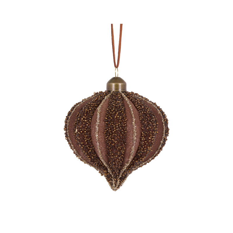 Chocolate Embellished Ribbed Onion Bauble