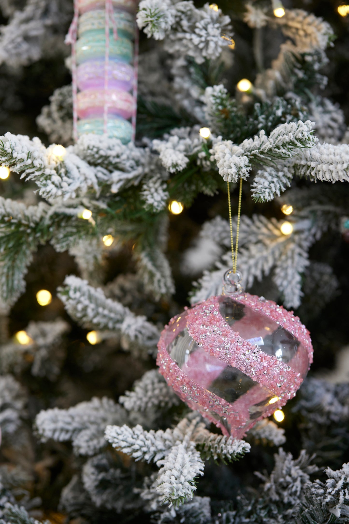 Pink Crystal Swirl Onion Bauble