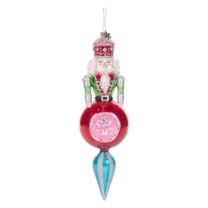 Red Retro Nutcracker Finial