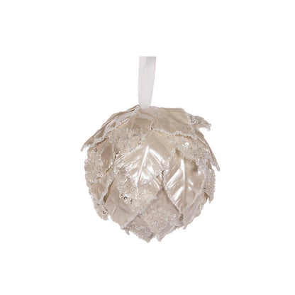 White Pearl Leaf Bauble